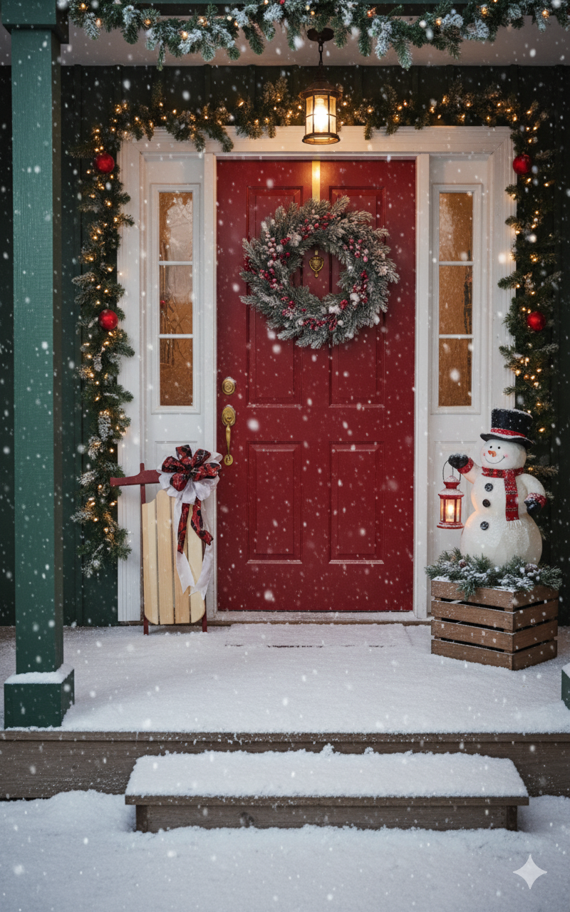 Crimson Lodge – Handcrafted Winter Décor Sled