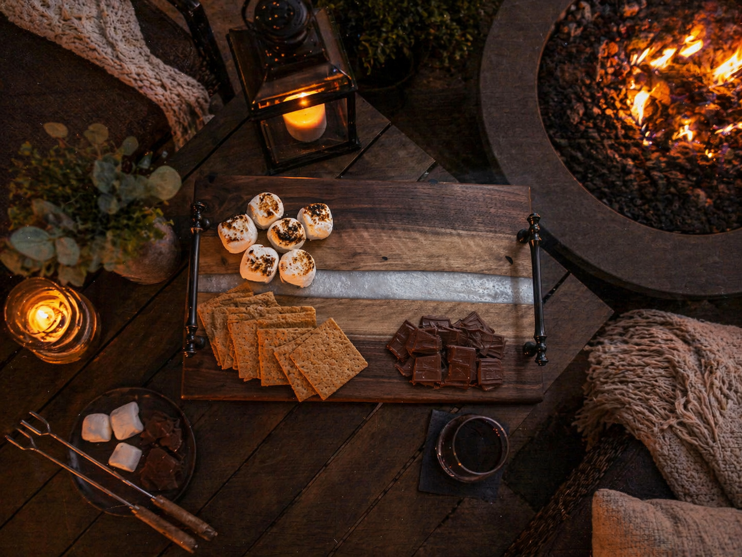 Moonlight Stream Walnut Charcuterie Board