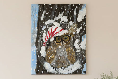 Snowcap Watch – Winter Owl Canvas Wall Art